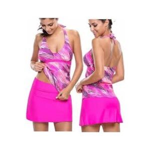 Ladies PINK Plus Size 2 piece Swimsuit Set Sz 3XL